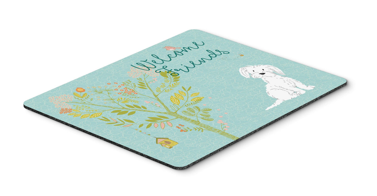 Welcome Friends Maltese Mouse Pad, Hot Pad or Trivet BB7639MP by Caroline&#39;s Treasures