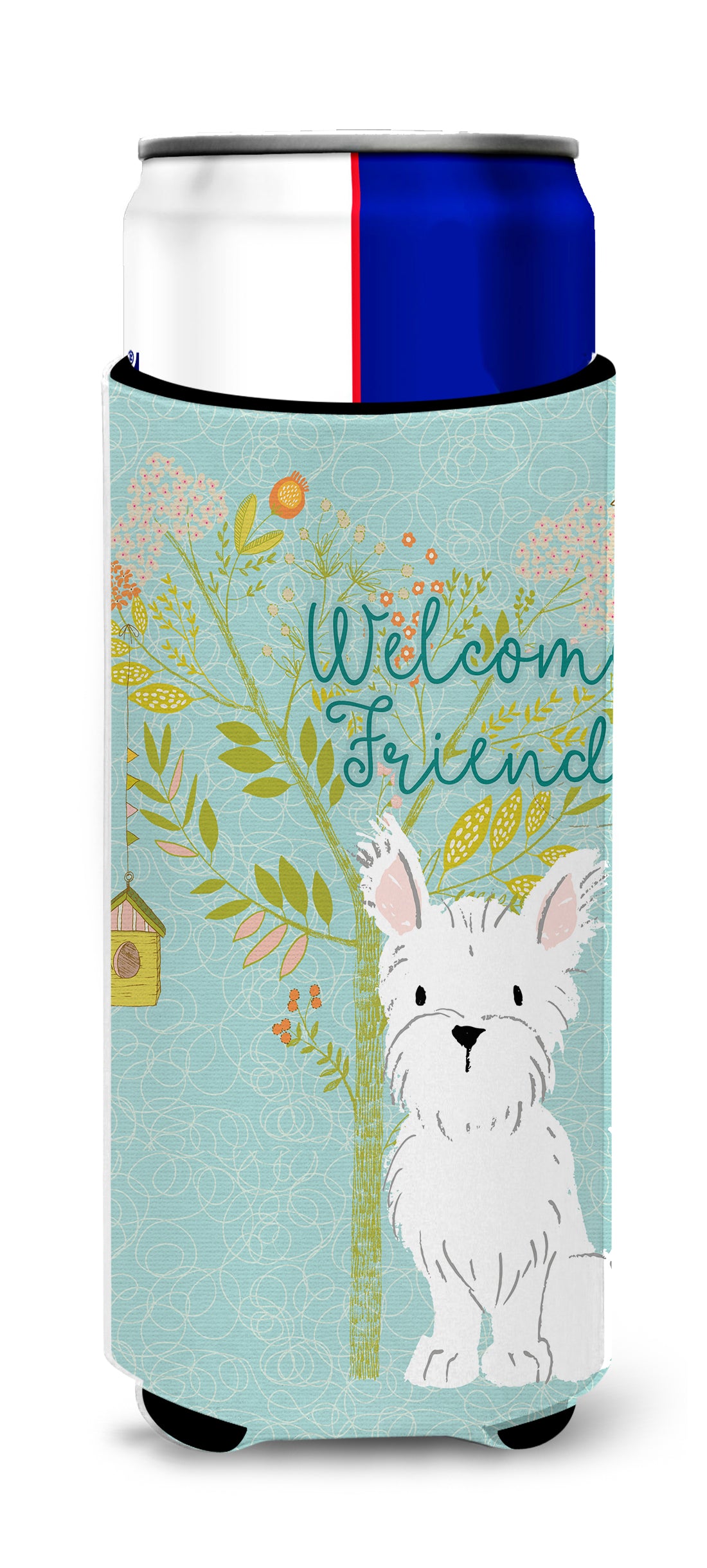 Welcome Friends Westie  Ultra Hugger for slim cans BB7640MUK  the-store.com.