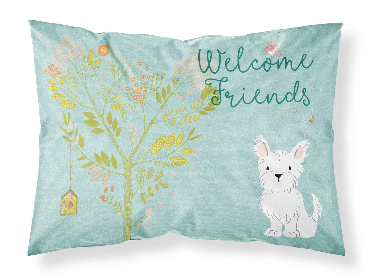 Welcome Friends Westie Fabric Standard Pillowcase BB7640PILLOWCASE by Caroline&#39;s Treasures