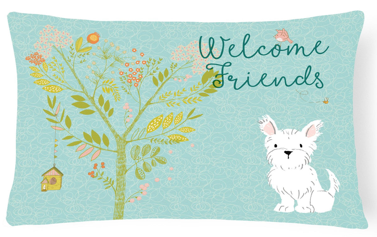 Welcome Friends Westie Canvas Fabric Decorative Pillow BB7640PW1216 by Caroline&#39;s Treasures