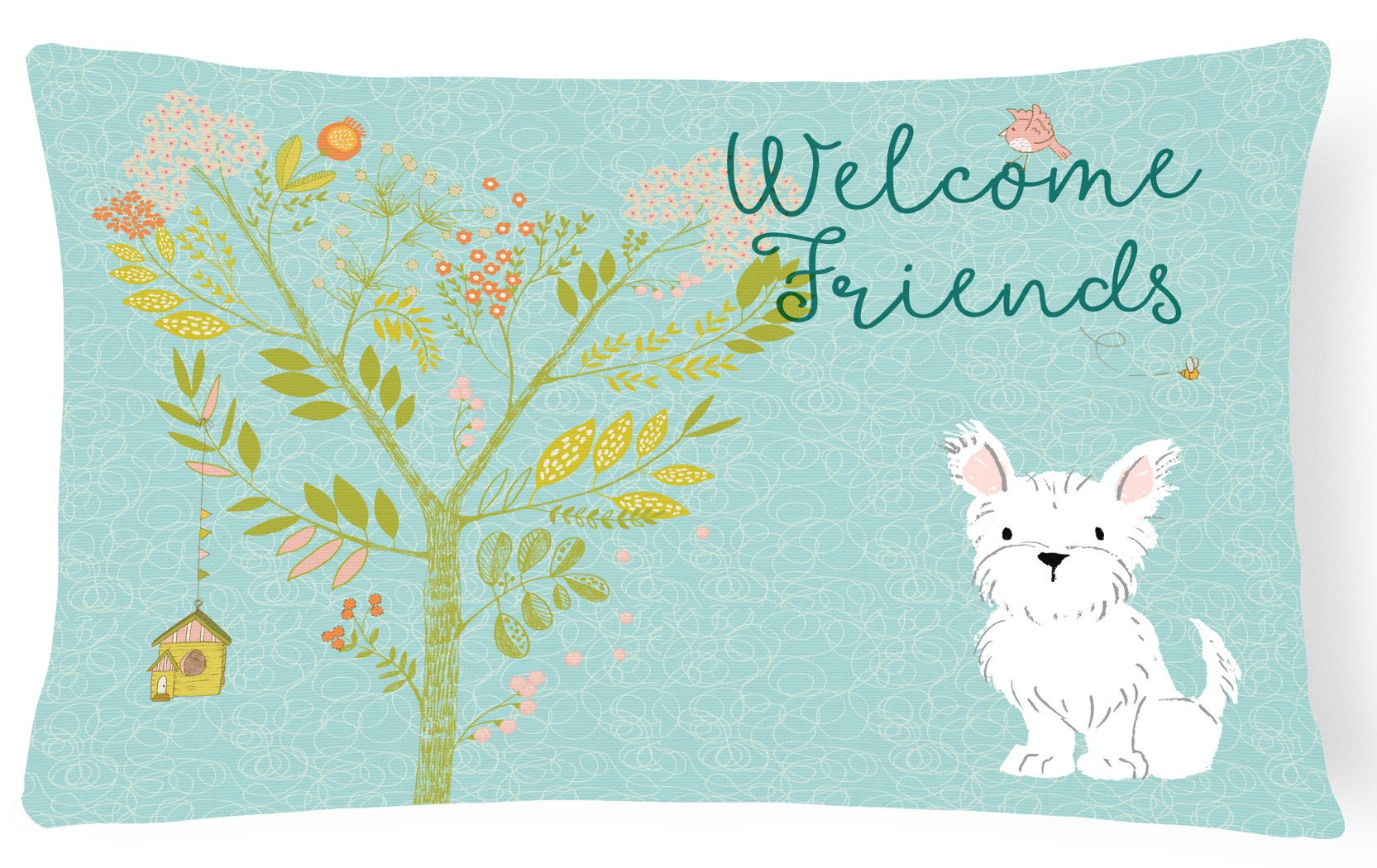 Welcome Friends Westie Canvas Fabric Decorative Pillow BB7640PW1216 by Caroline's Treasures