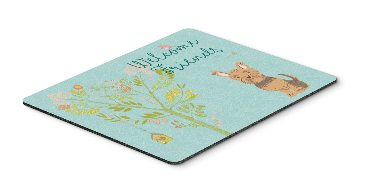 Welcome Friends Yorkie Mouse Pad, Hot Pad or Trivet BB7641MP by Caroline&#39;s Treasures