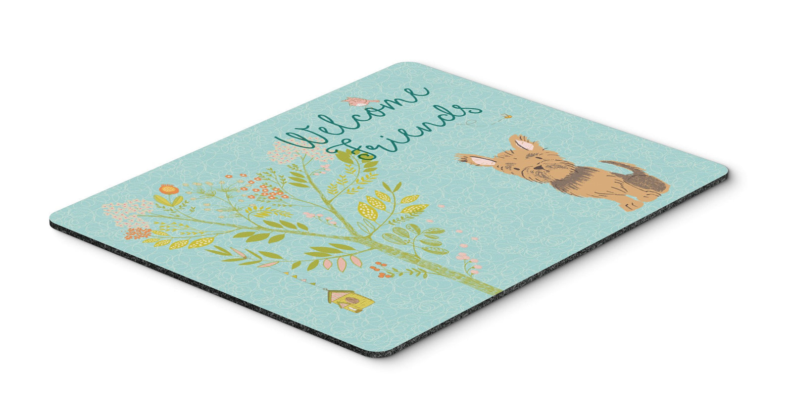 Welcome Friends Yorkie Mouse Pad, Hot Pad or Trivet BB7641MP by Caroline's Treasures