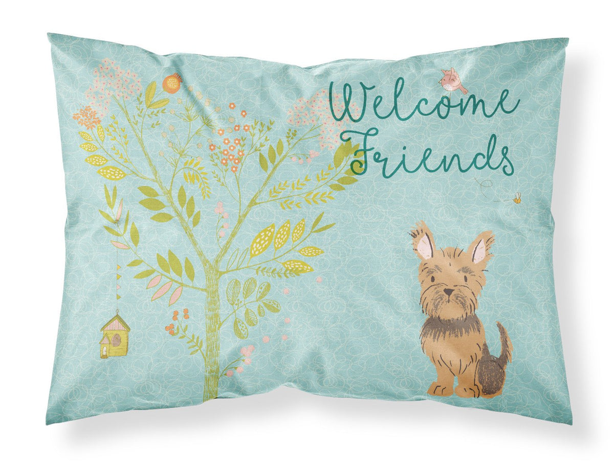 Welcome Friends Yorkie Fabric Standard Pillowcase BB7641PILLOWCASE by Caroline&#39;s Treasures