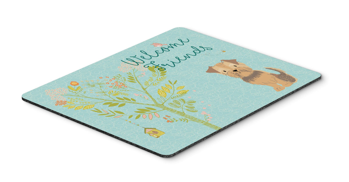 Welcome Friends Yorkie Natural Ears Mouse Pad, Hot Pad or Trivet BB7642MP by Caroline&#39;s Treasures
