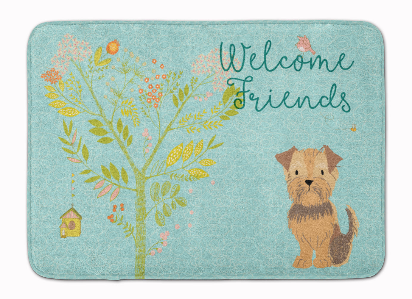 Welcome Friends Yorkie Natural Ears Machine Washable Memory Foam Mat BB7642RUG - the-store.com