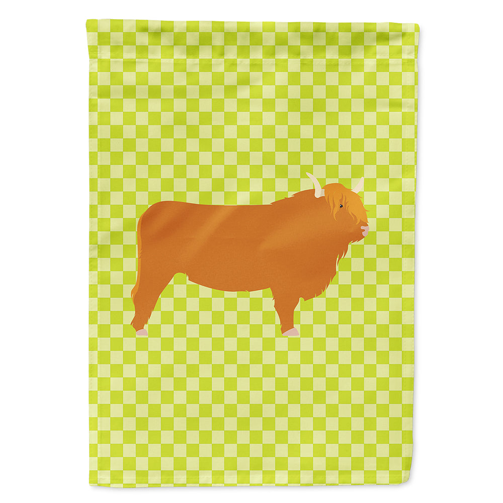 Highland Cow Green Flag Canvas House Size BB7646CHF  the-store.com.