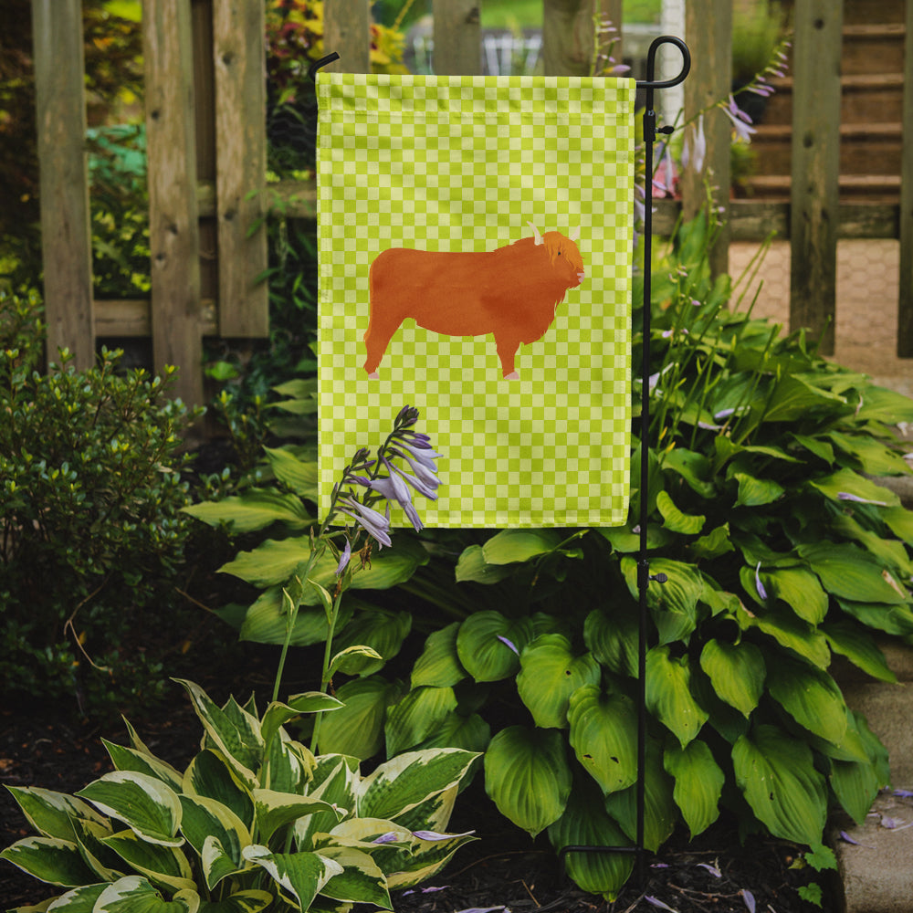 Highland Cow Green Flag Garden Size