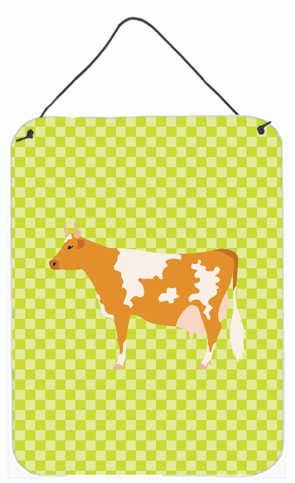 Guernsey Cow  Green Wall or Door Hanging Prints BB7647DS1216 by Caroline&#39;s Treasures