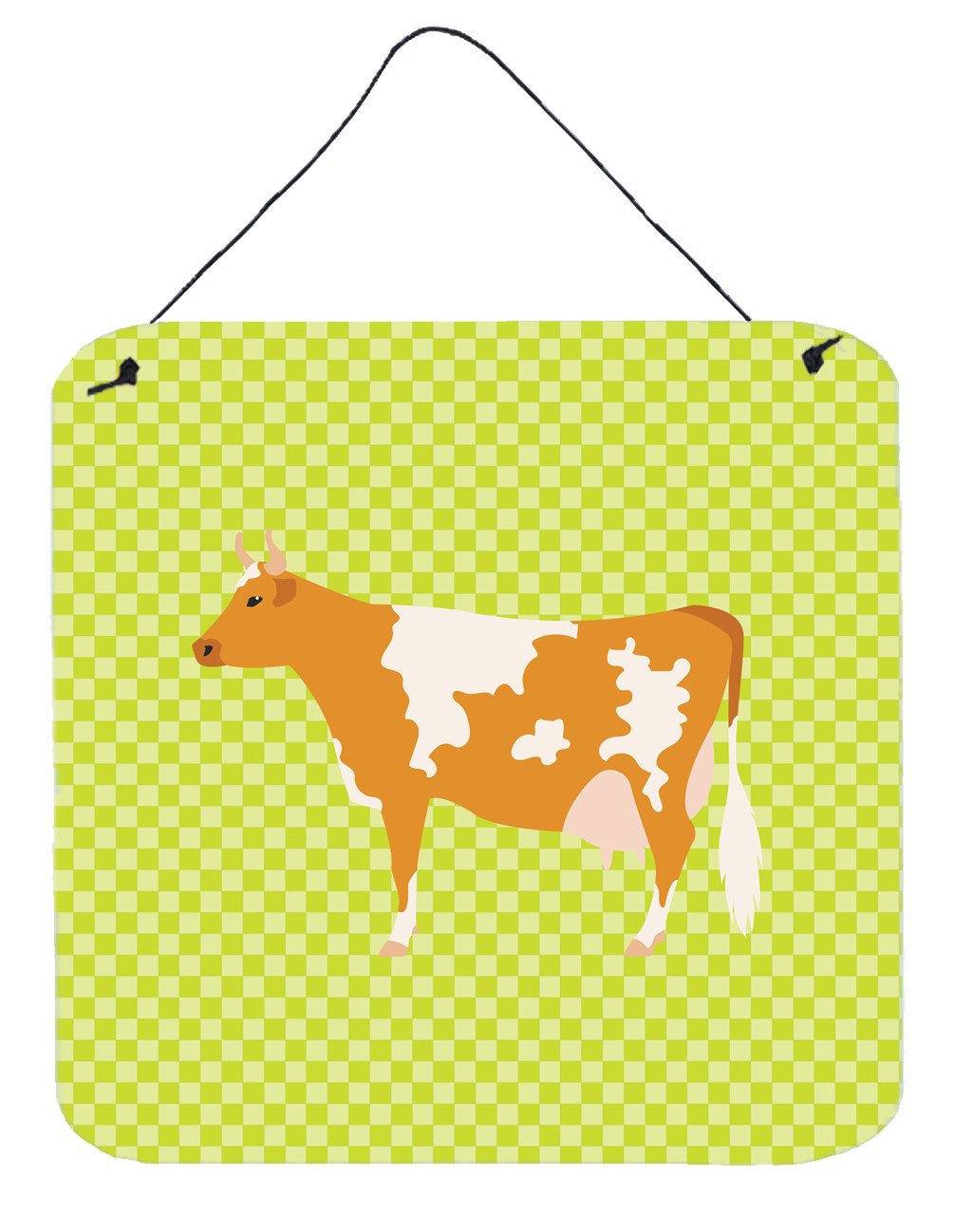 Guernsey Cow  Green Wall or Door Hanging Prints BB7647DS66 by Caroline&#39;s Treasures