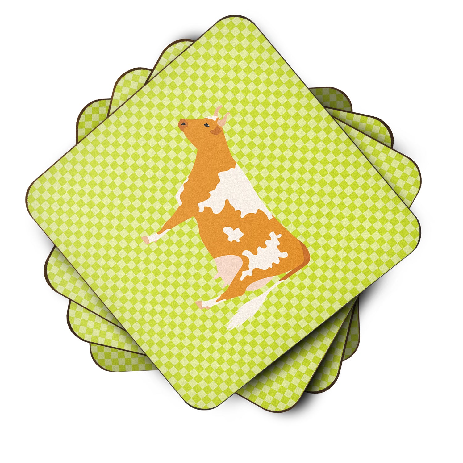 Guernsey Cow  Green Foam Coaster Set of 4 BB7647FC - the-store.com