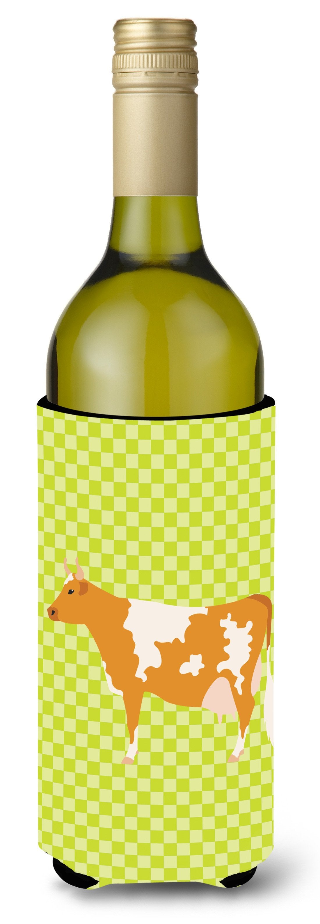 Guernsey Cow  Green Wine Bottle Beverge Insulator Hugger BB7647LITERK by Caroline&#39;s Treasures