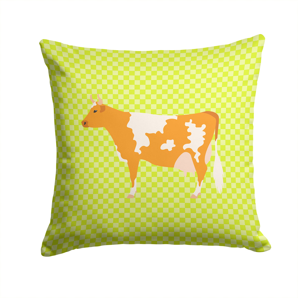 Guernsey Cow  Green Fabric Decorative Pillow BB7647PW1414 - the-store.com