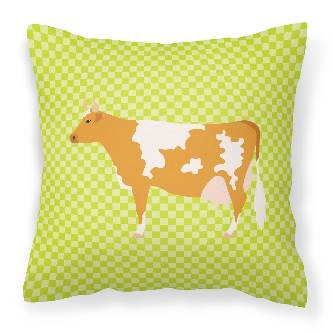 Guernsey Cow  Green Fabric Decorative Pillow BB7647PW1818 by Caroline&#39;s Treasures