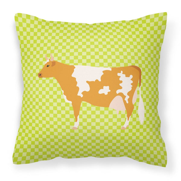 Guernsey Cow  Green Fabric Decorative Pillow BB7647PW1818 by Caroline's Treasures
