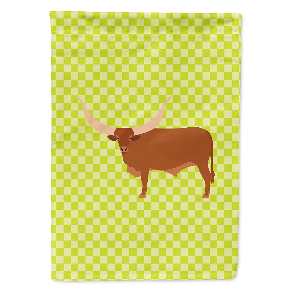 Ankole-Watusu Cow Green Flag Canvas House Size BB7649CHF