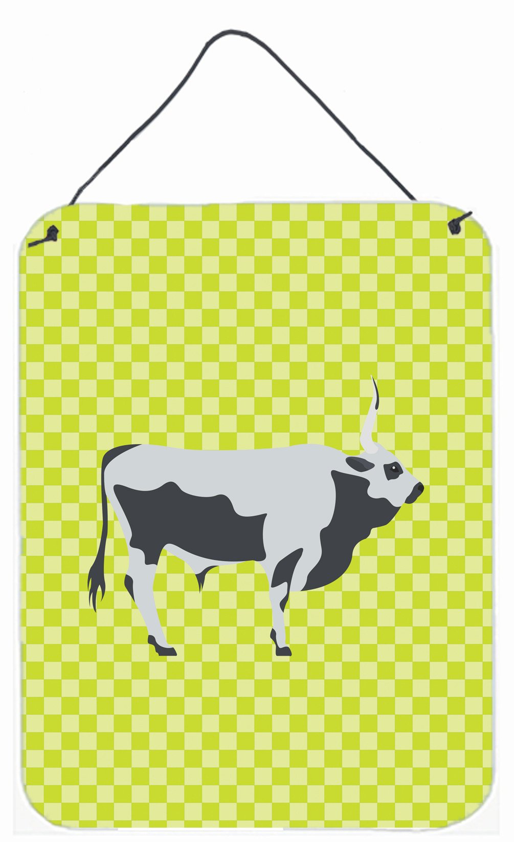 Hungarian Grey Steppe Cow Green Wall or Door Hanging Prints BB7650DS1216 by Caroline's Treasures