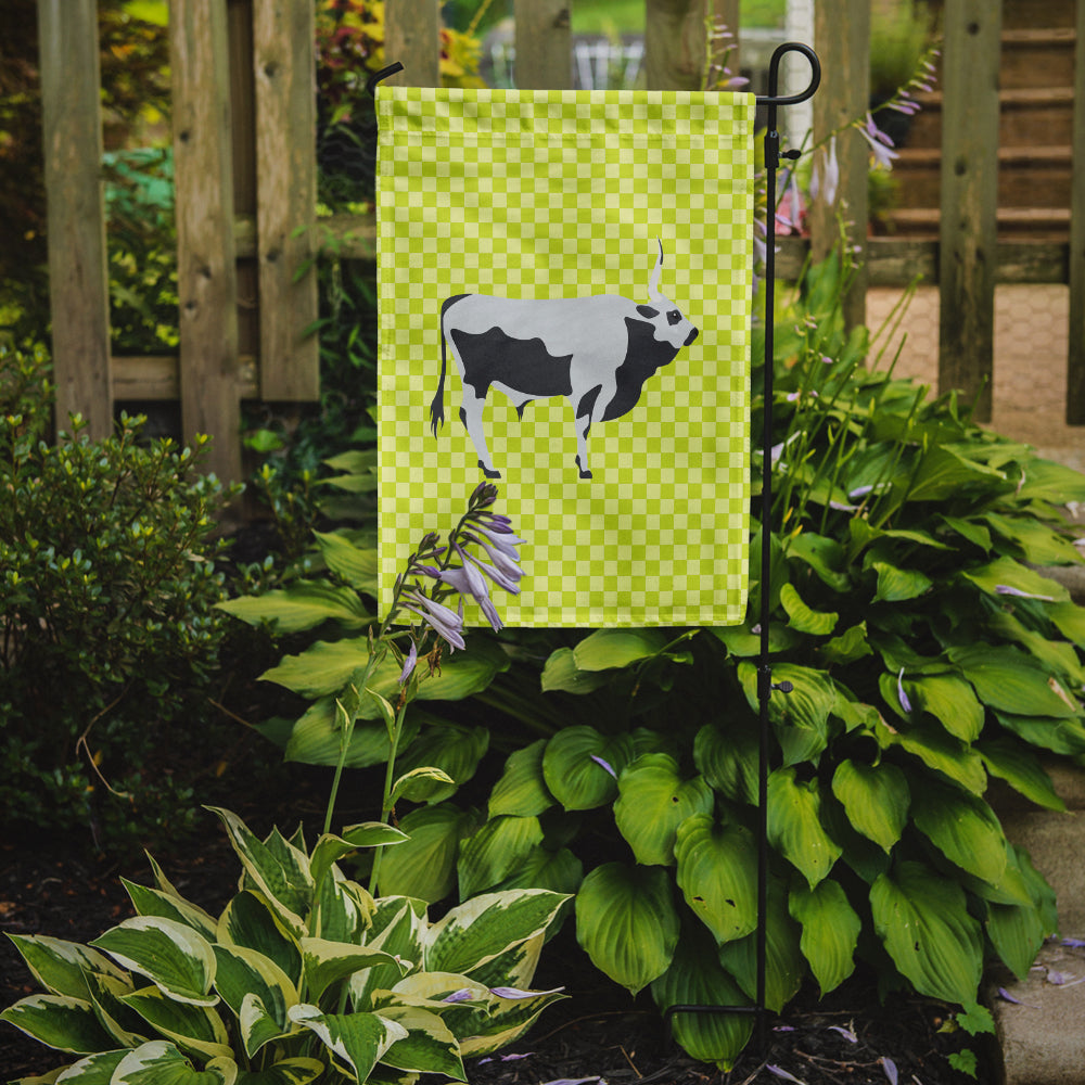 Hungarian Grey Steppe Cow Green Flag Garden Size  the-store.com.