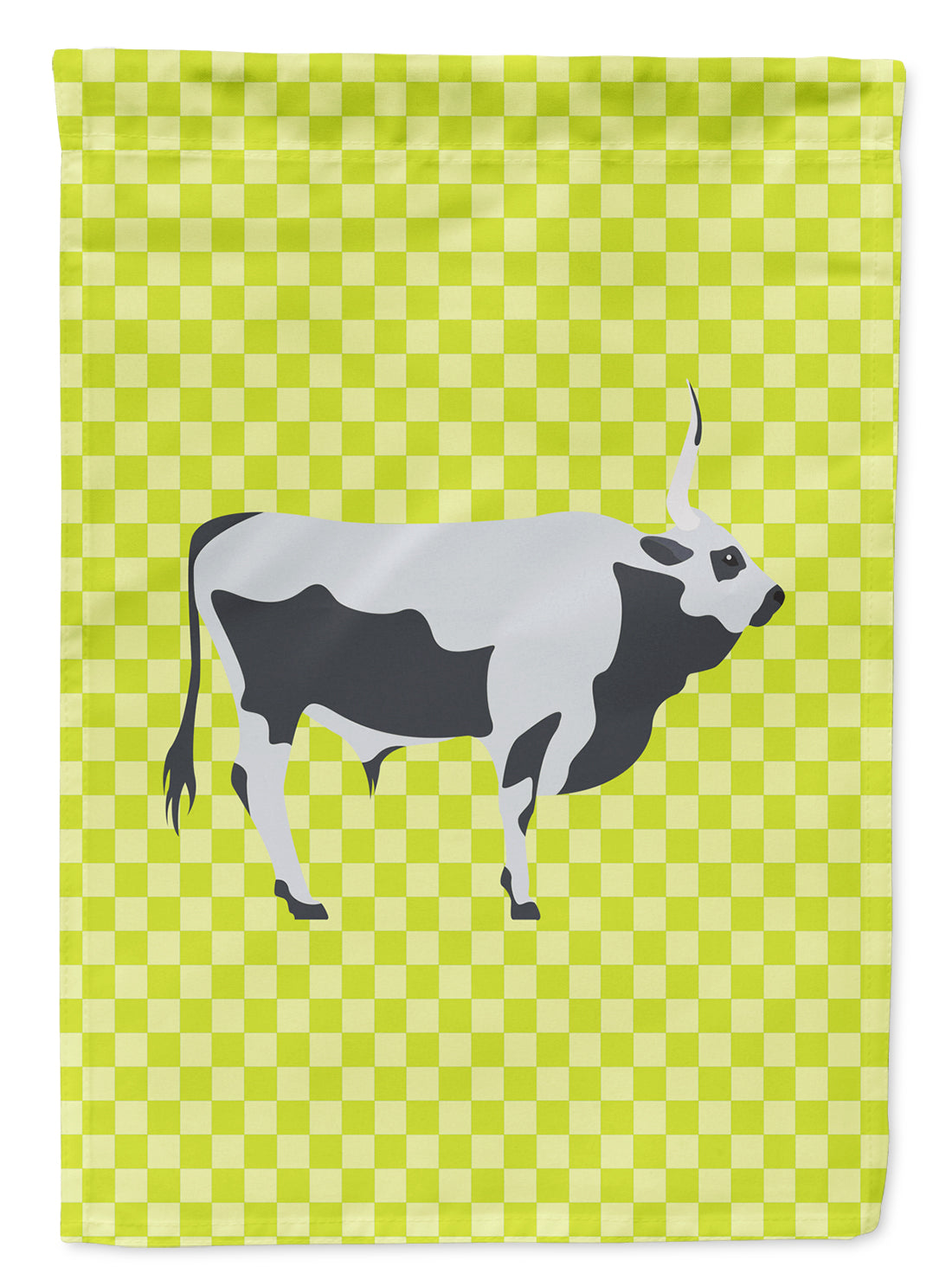 Hungarian Grey Steppe Cow Green Flag Garden Size