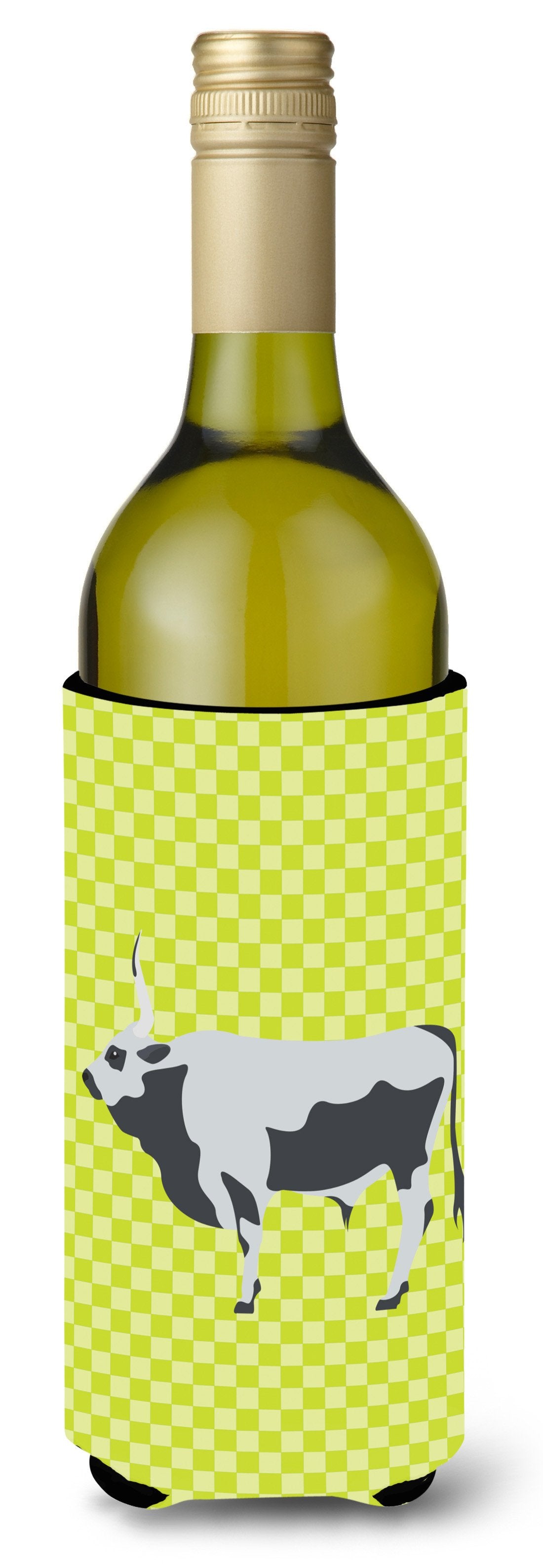 Hungarian Grey Steppe Cow Green Wine Bottle Beverge Insulator Hugger BB7650LITERK by Caroline&#39;s Treasures