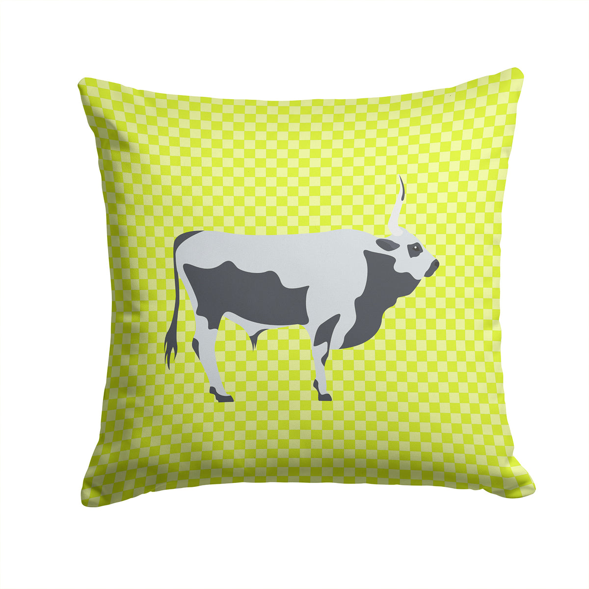 Hungarian Grey Steppe Cow Green Fabric Decorative Pillow BB7650PW1414 - the-store.com