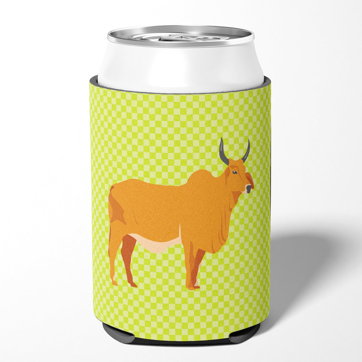 Zebu Indicine Cow Green Can or Bottle Hugger BB7651CC