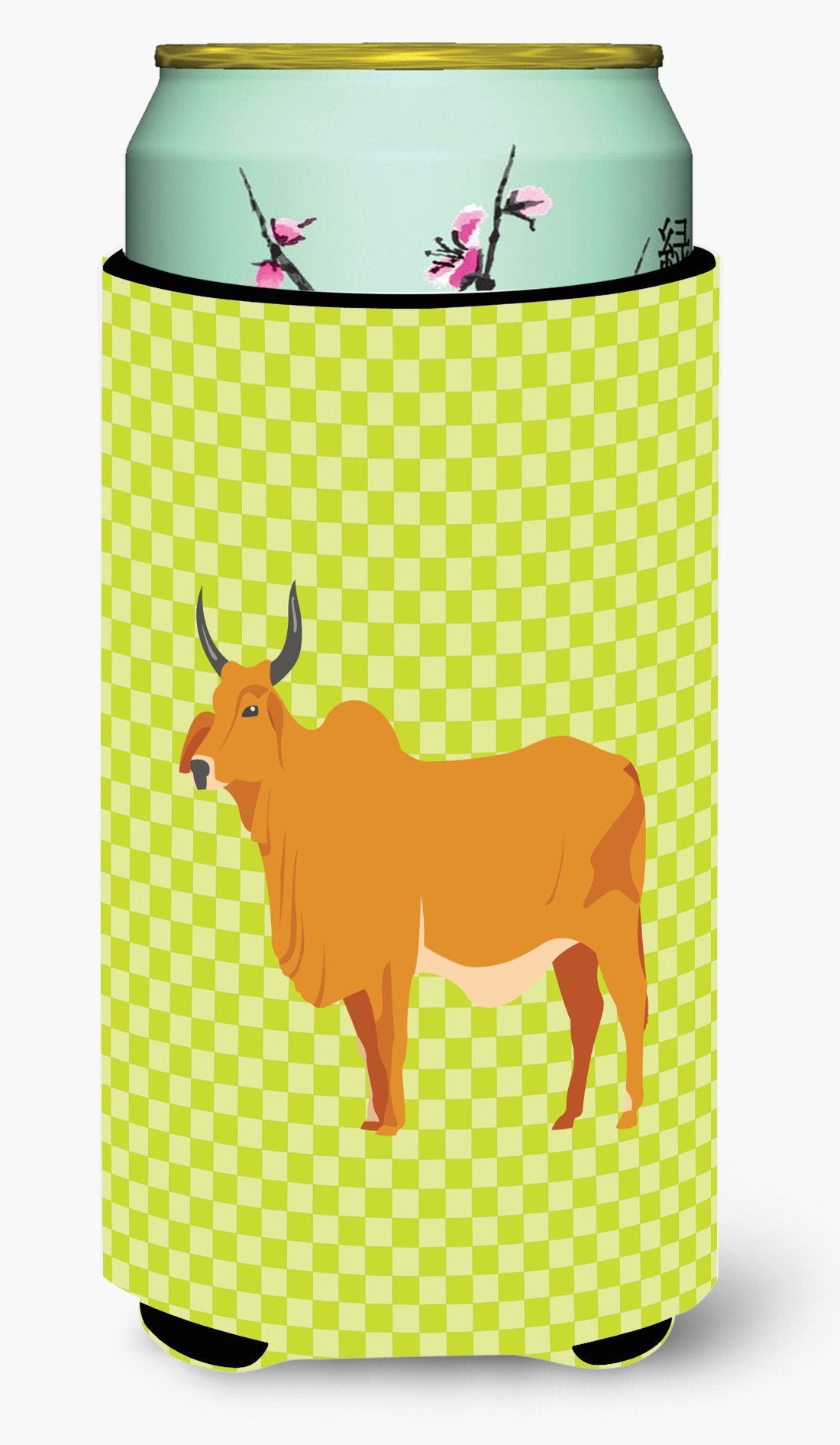 Zebu Indicine Cow Green Tall Boy Beverage Insulator Hugger BB7651TBC by Caroline's Treasures