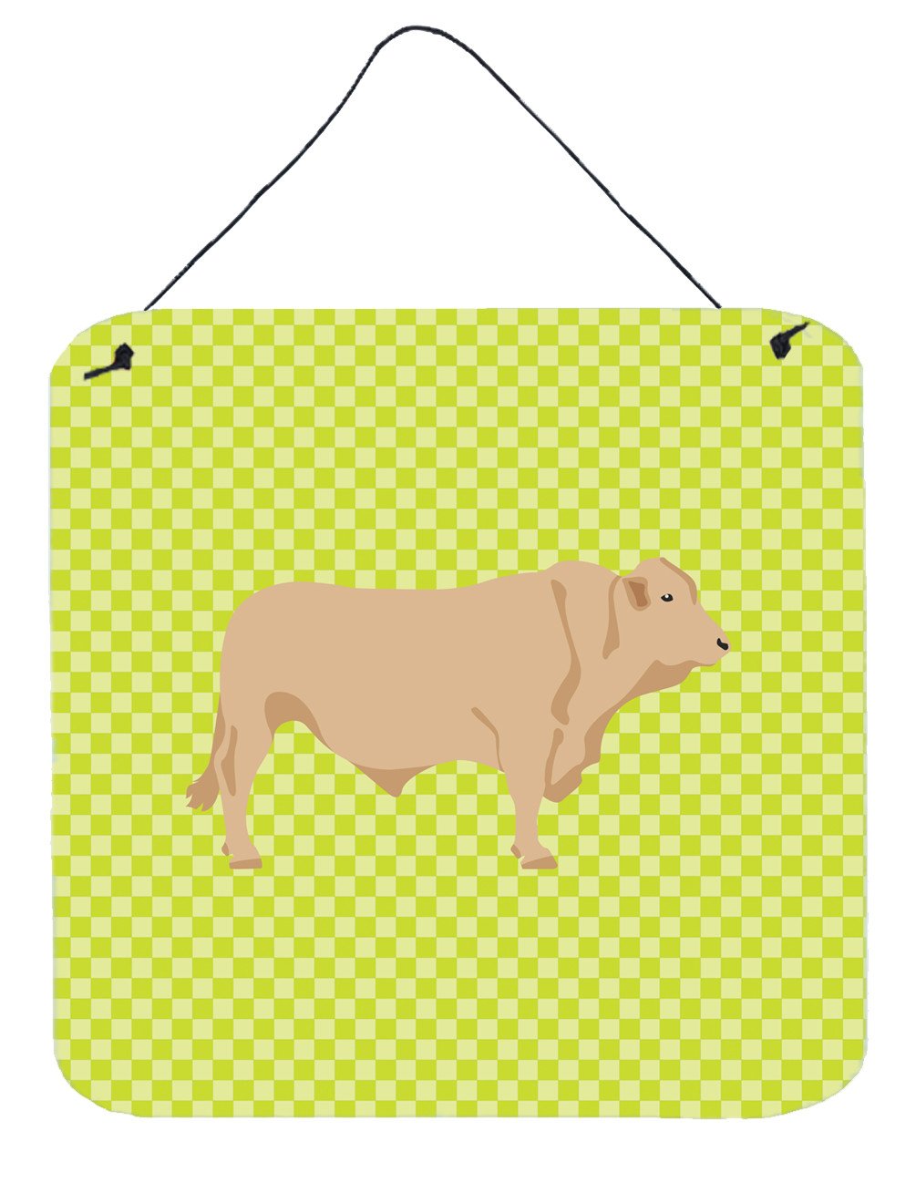 Charolais Cow Green Wall or Door Hanging Prints BB7652DS66 by Caroline&#39;s Treasures