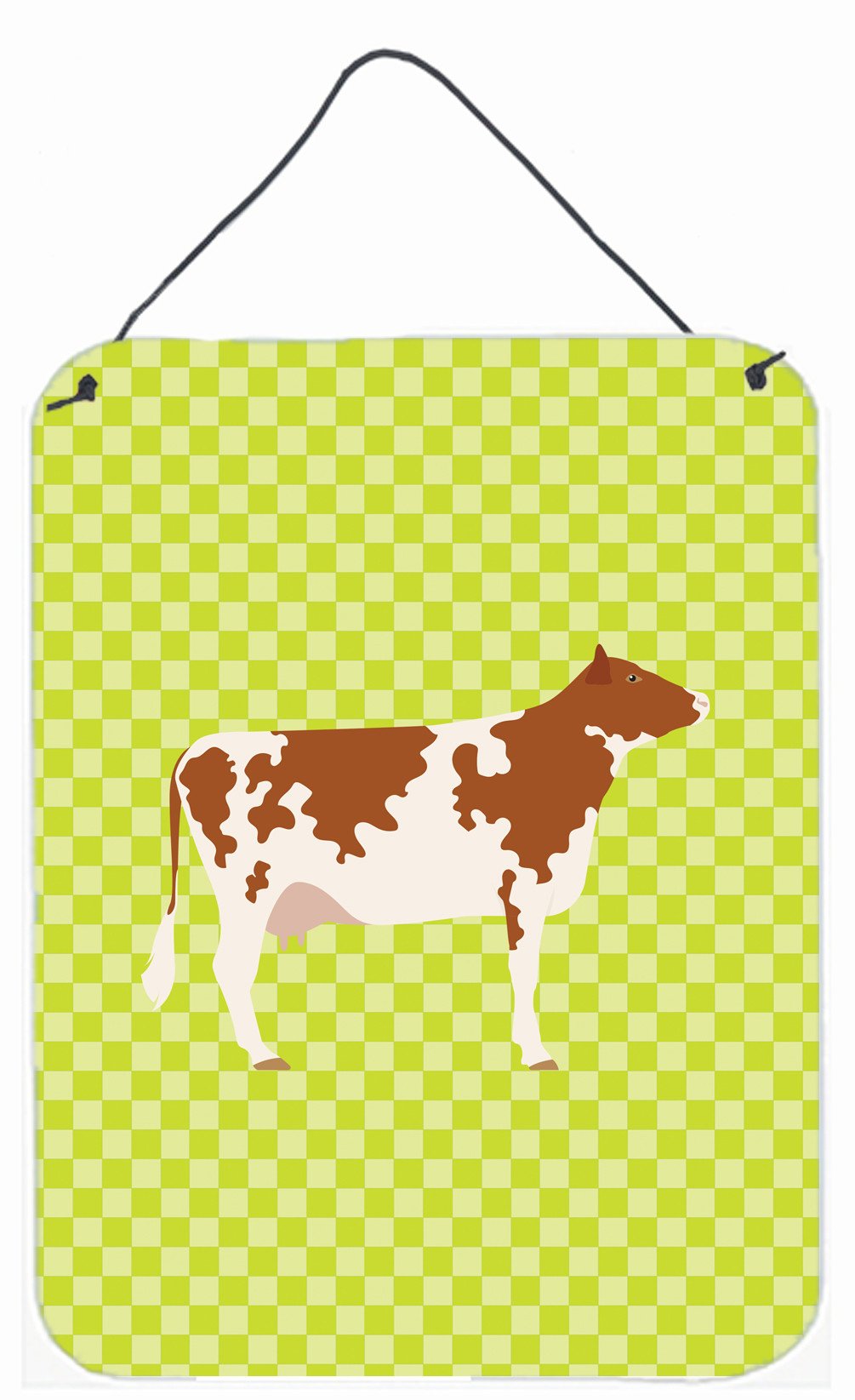 Ayrshire Cow Green Wall or Door Hanging Prints BB7653DS1216 by Caroline's Treasures