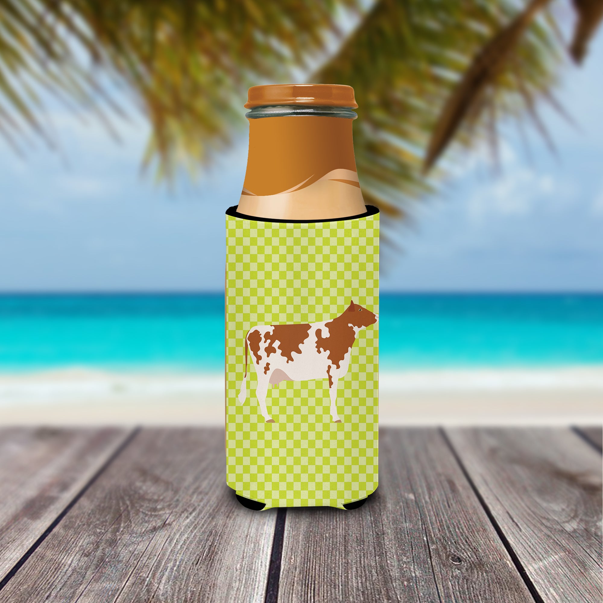 Ayrshire Cow Green  Ultra Hugger for slim cans