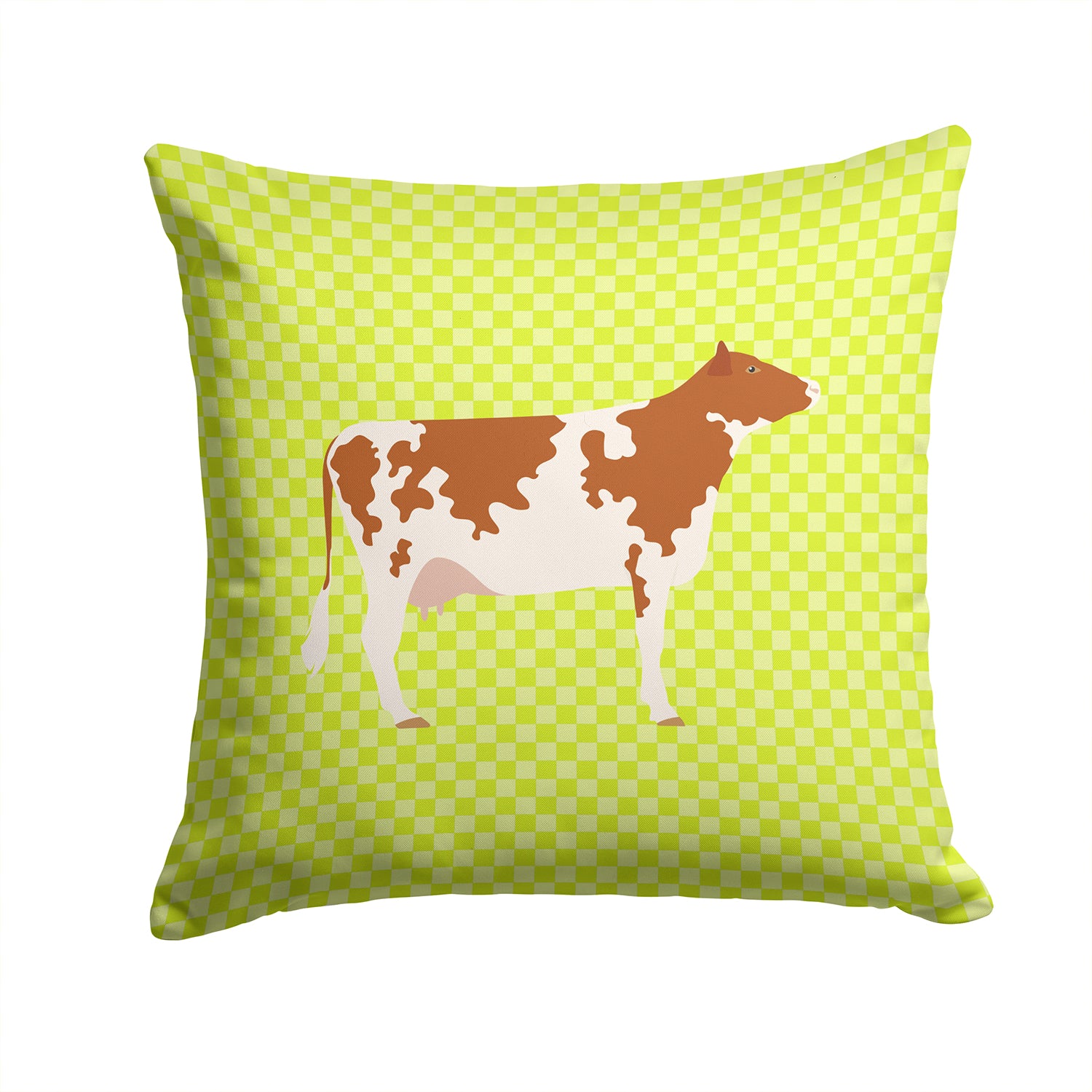 Ayrshire Cow Green Fabric Decorative Pillow BB7653PW1414 - the-store.com