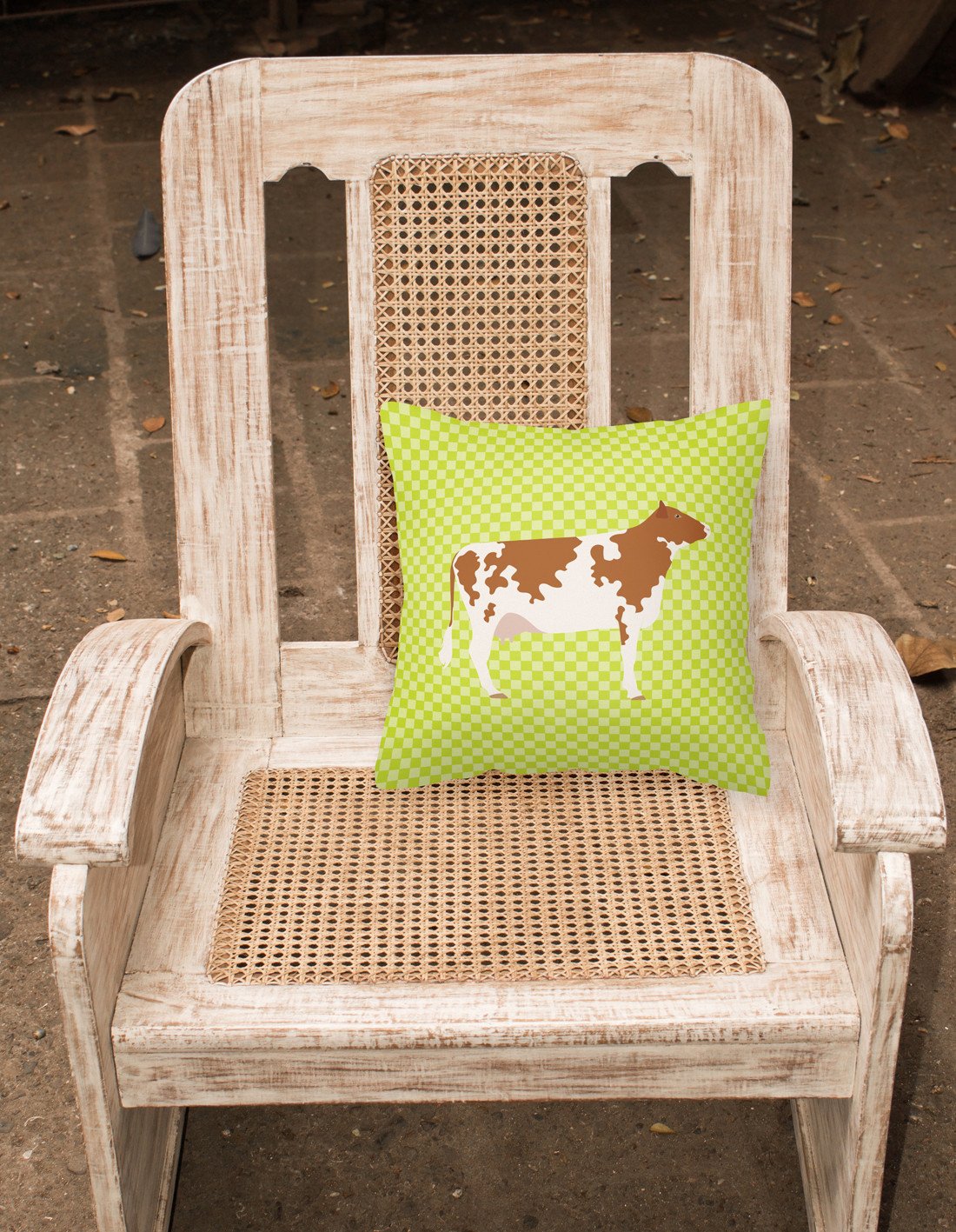 Ayrshire Cow Green Fabric Decorative Pillow BB7653PW1818 by Caroline's Treasures