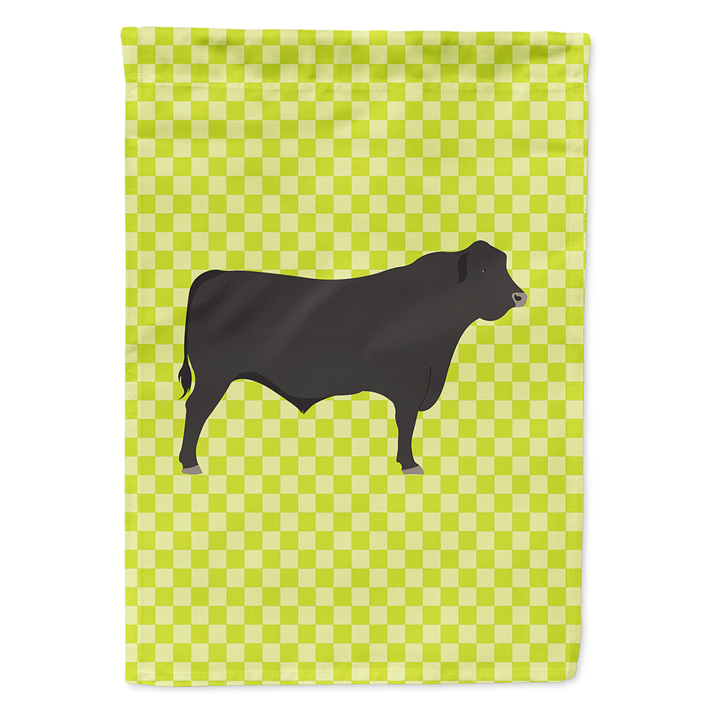 Black Angus Cow Green Flag Canvas House Size BB7654CHF