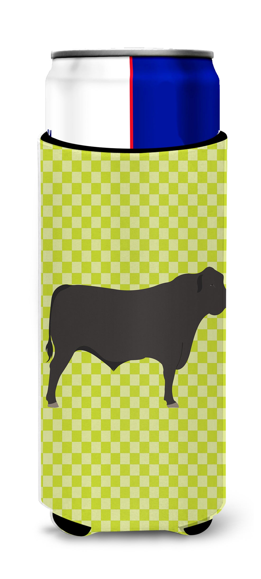 Black Angus Cow Green  Ultra Hugger for slim cans