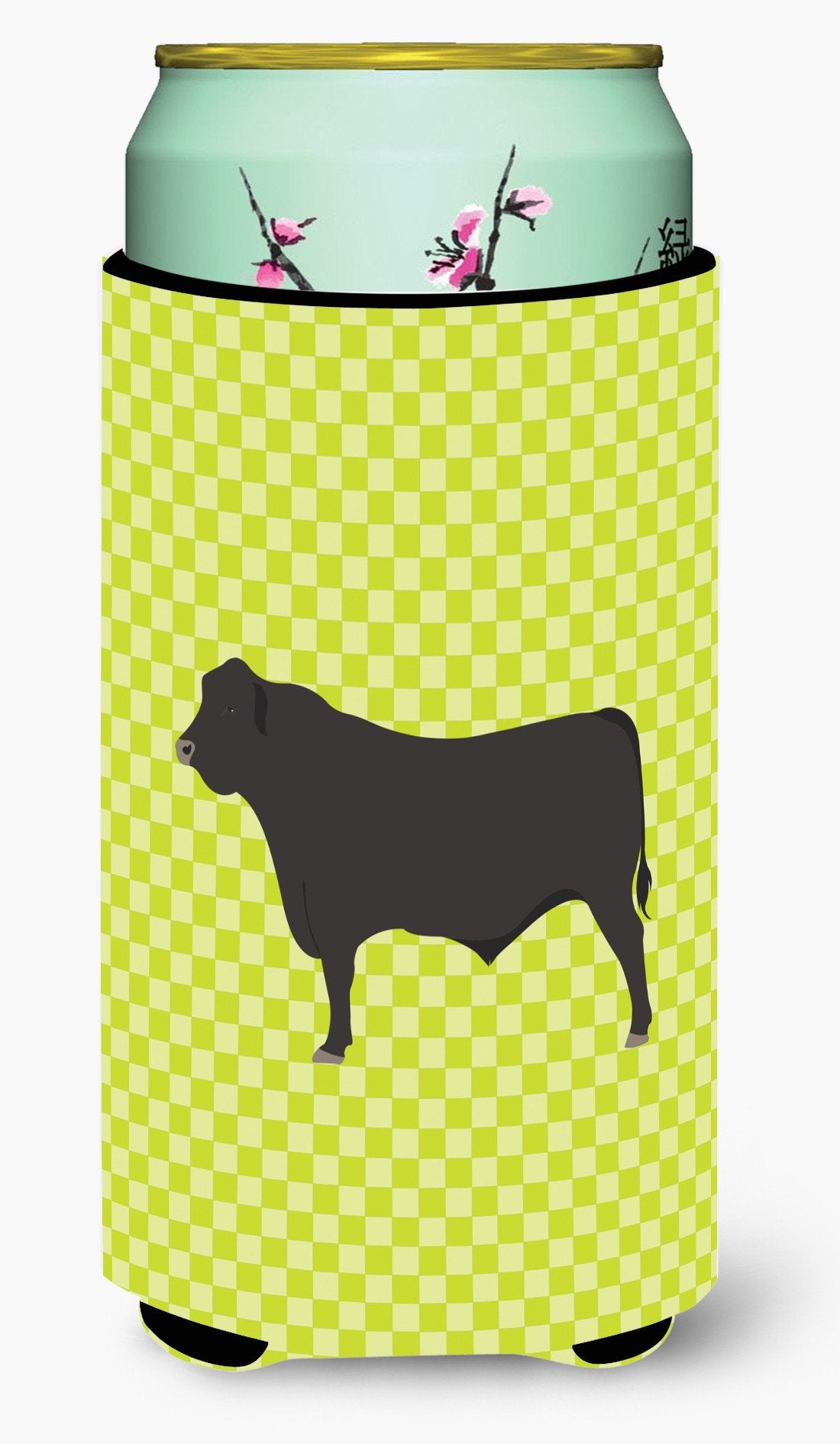 Black Angus Cow Green Tall Boy Beverage Insulator Hugger BB7654TBC by Caroline&#39;s Treasures