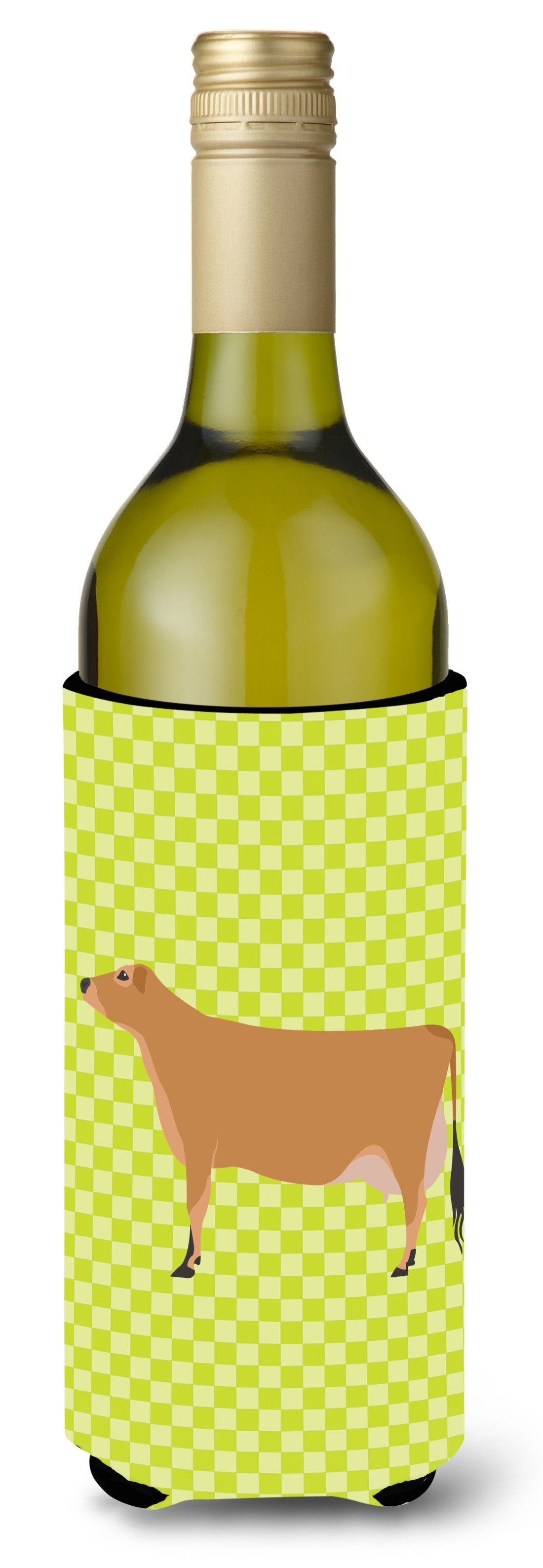 Jersey Cow Green Wine Bottle Beverge Insulator Hugger BB7655LITERK by Caroline&#39;s Treasures