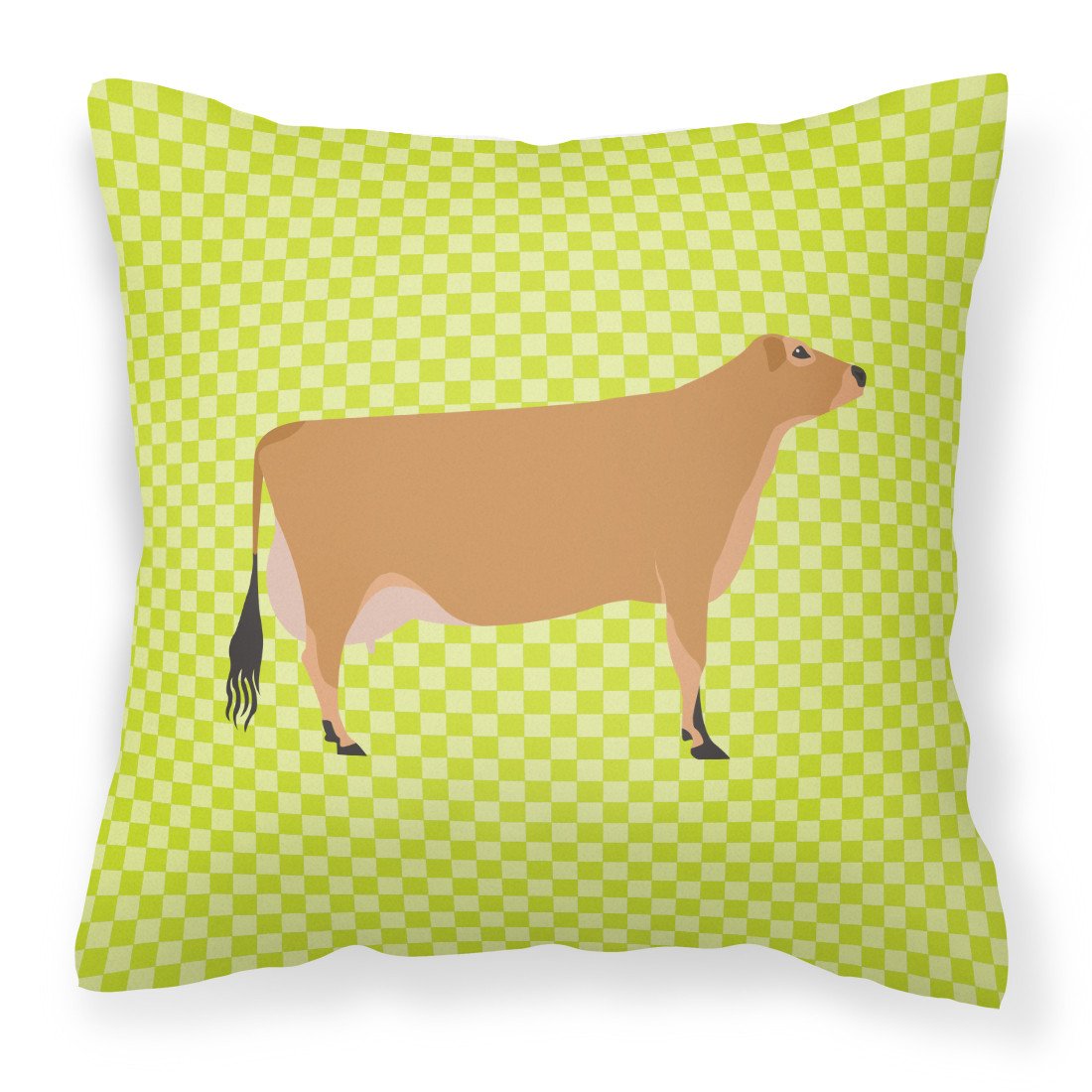 Jersey Cow Green Fabric Decorative Pillow BB7655PW1818 by Caroline&#39;s Treasures