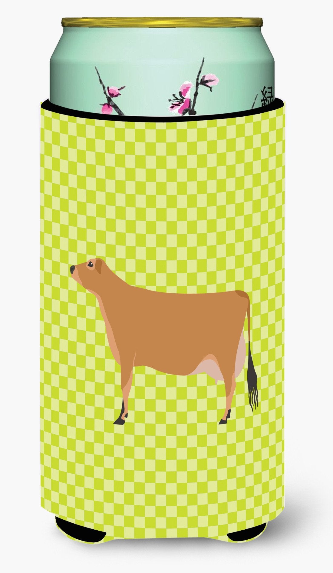 Jersey Cow Green Tall Boy Beverage Insulator Hugger BB7655TBC by Caroline's Treasures