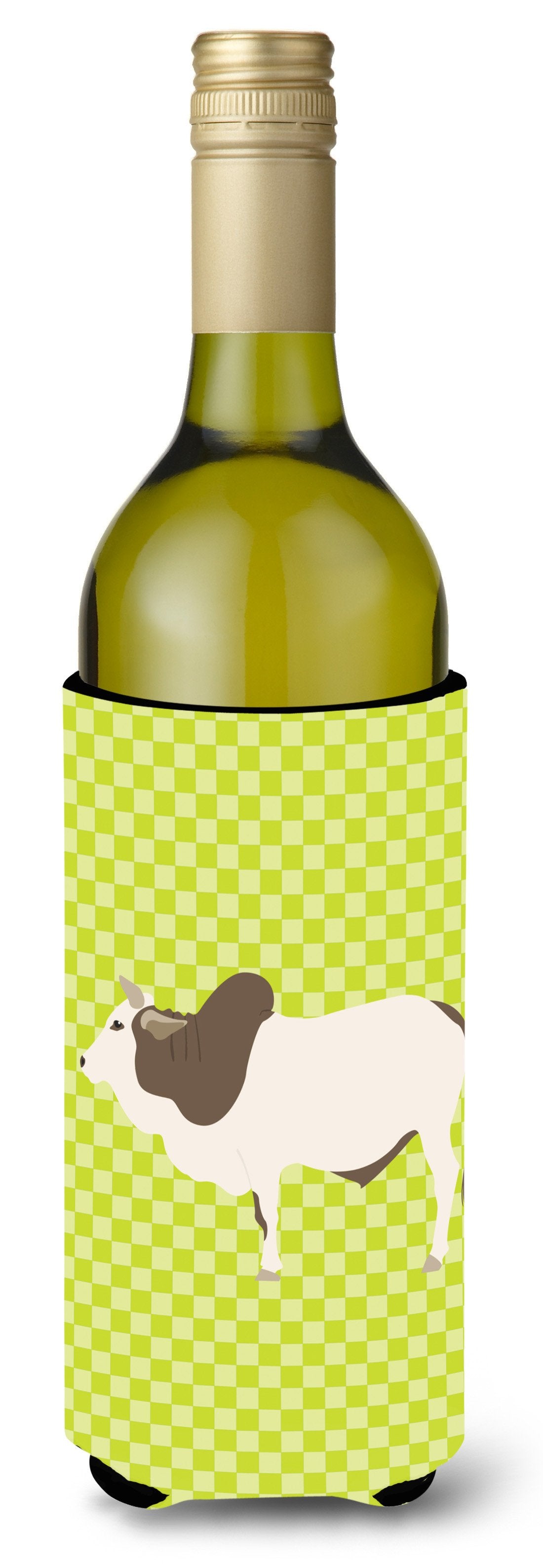 Malvi Cow Green Wine Bottle Beverge Insulator Hugger BB7656LITERK by Caroline&#39;s Treasures