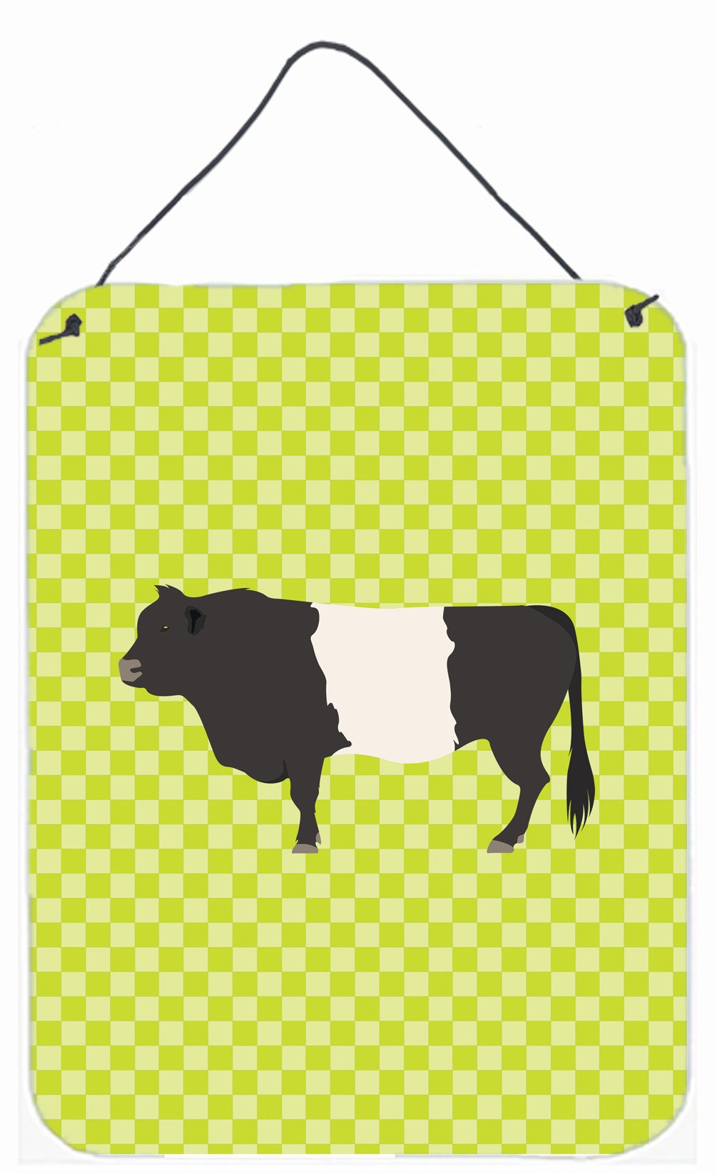 Belted Galloway Cow Green Wall or Door Hanging Prints BB7657DS1216 by Caroline's Treasures