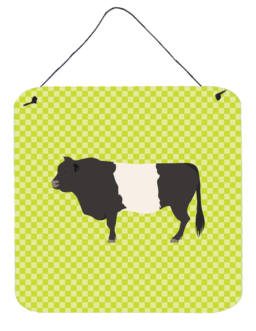 Belted Galloway Cow Green Wall or Door Hanging Prints BB7657DS66 by Caroline's Treasures