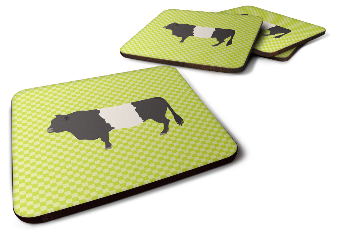 Belted Galloway Cow Green Foam Coaster Set of 4 BB7657FC - the-store.com