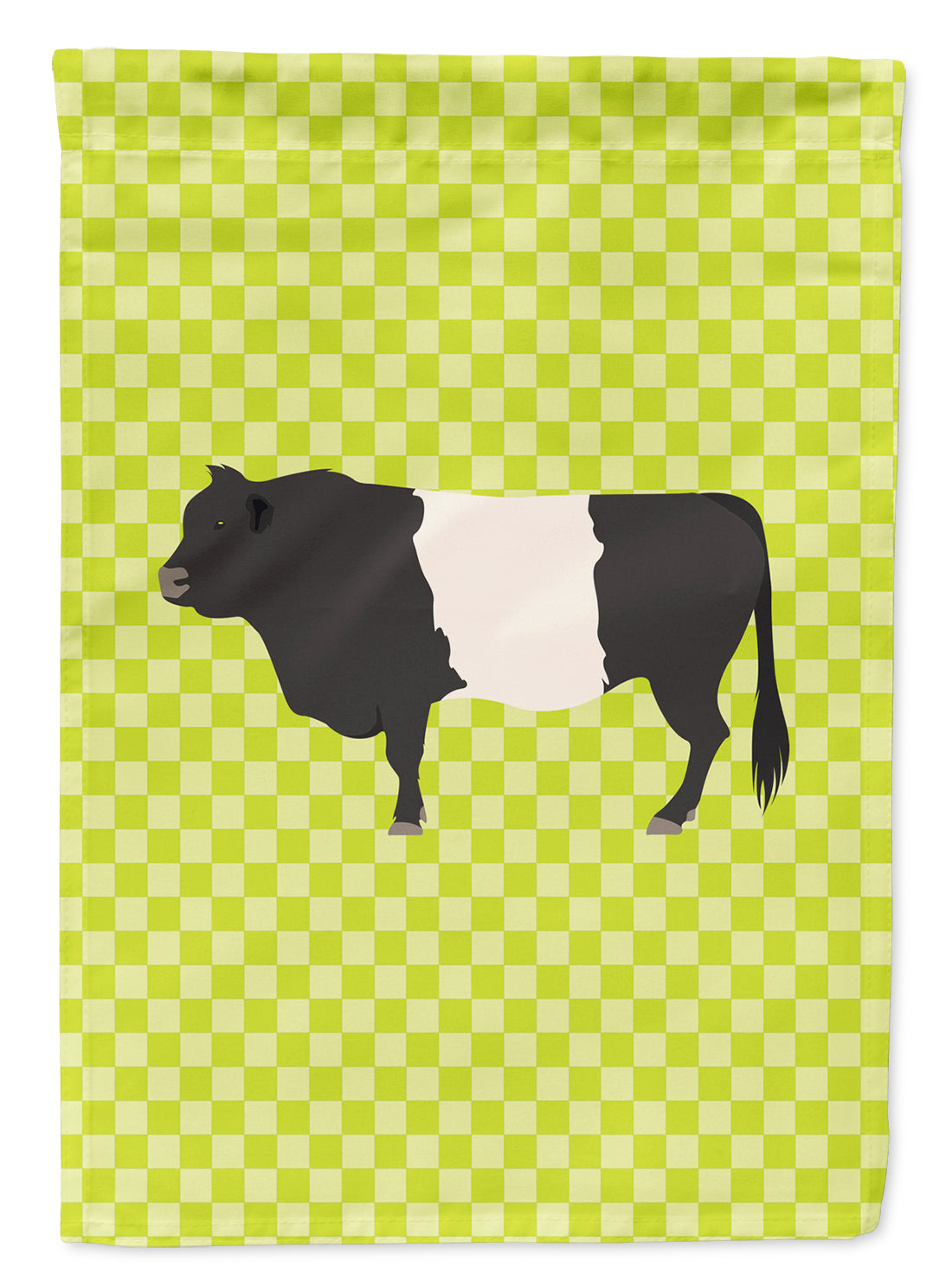 Belted Galloway Cow Green Flag Garden Size  the-store.com.
