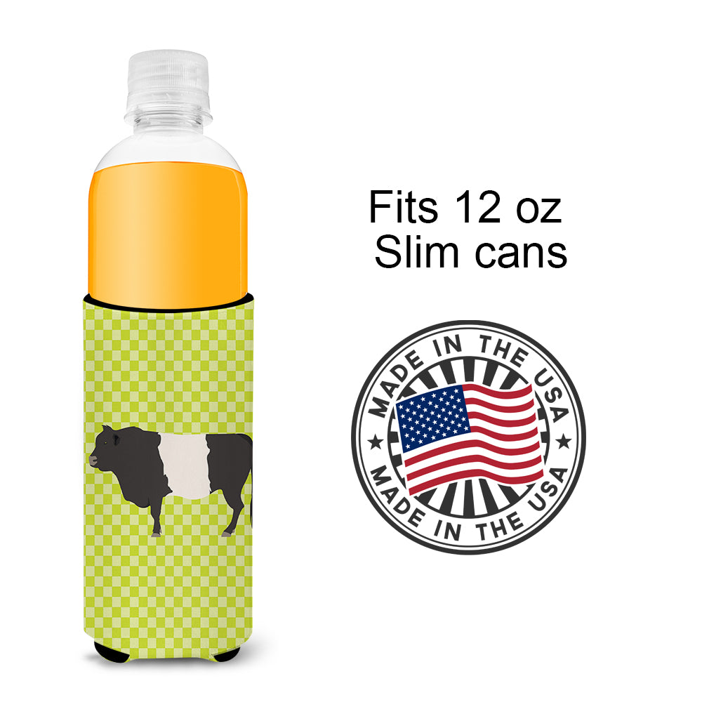 Belted Galloway Cow Green  Ultra Hugger for slim cans  the-store.com.
