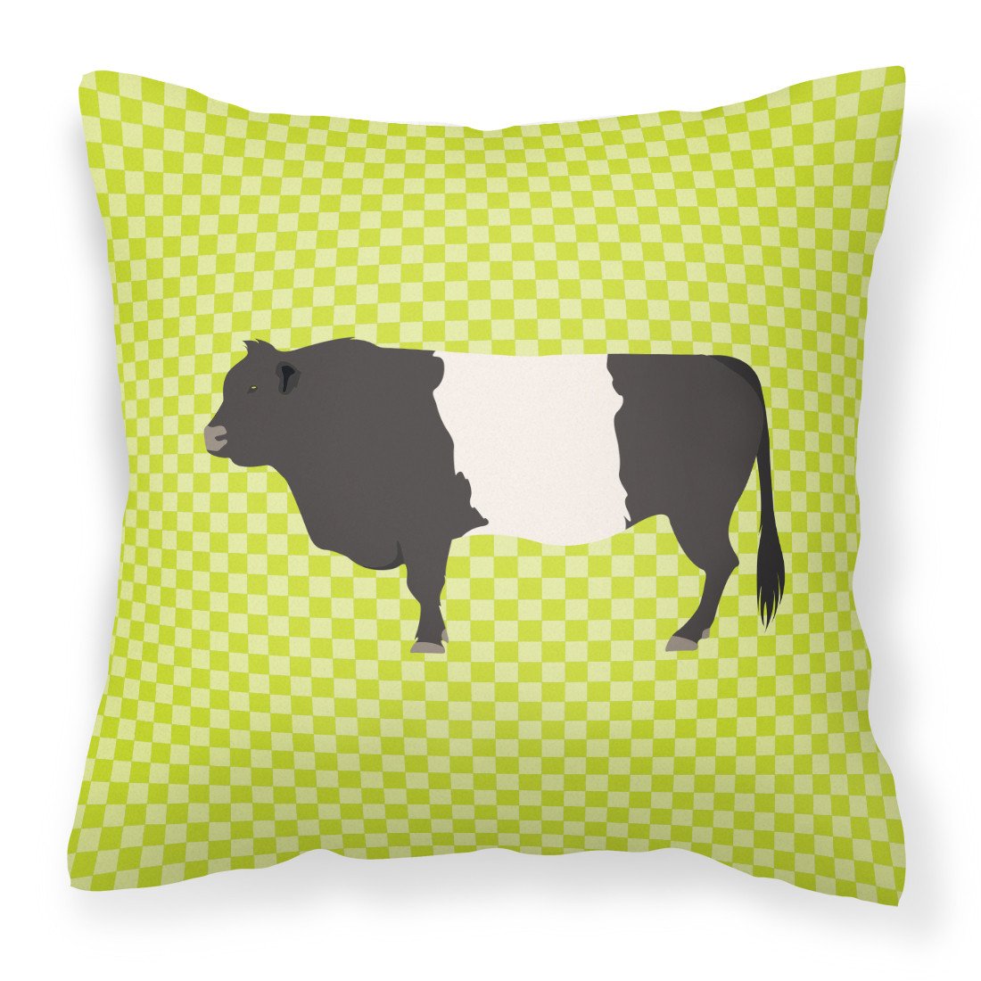Belted Galloway Cow Green Fabric Decorative Pillow BB7657PW1818 by Caroline&#39;s Treasures