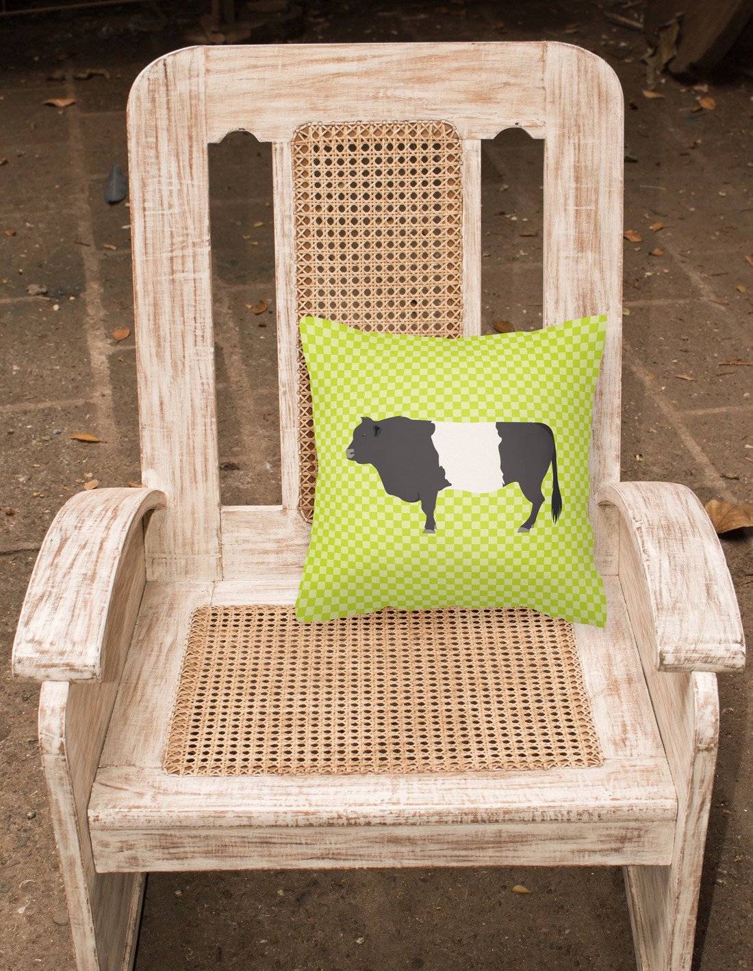 Belted Galloway Cow Green Fabric Decorative Pillow BB7657PW1818 by Caroline's Treasures
