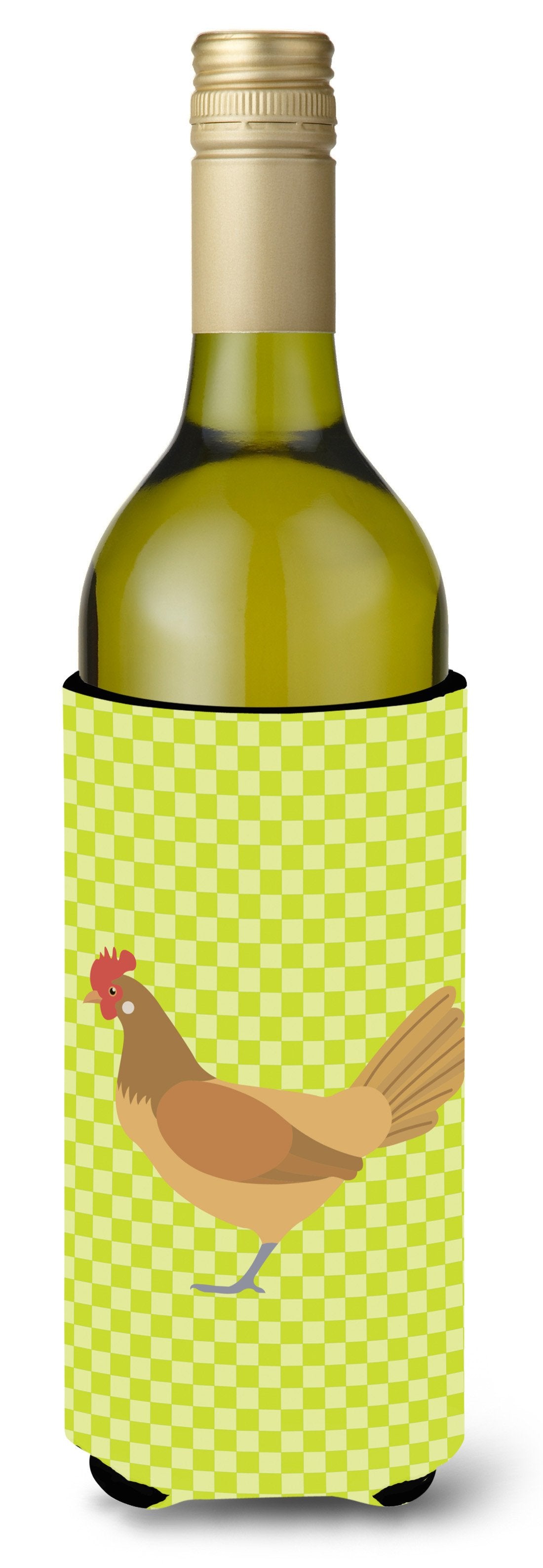 Frisian Friesian Chicken Green Wine Bottle Beverge Insulator Hugger BB7658LITERK by Caroline&#39;s Treasures