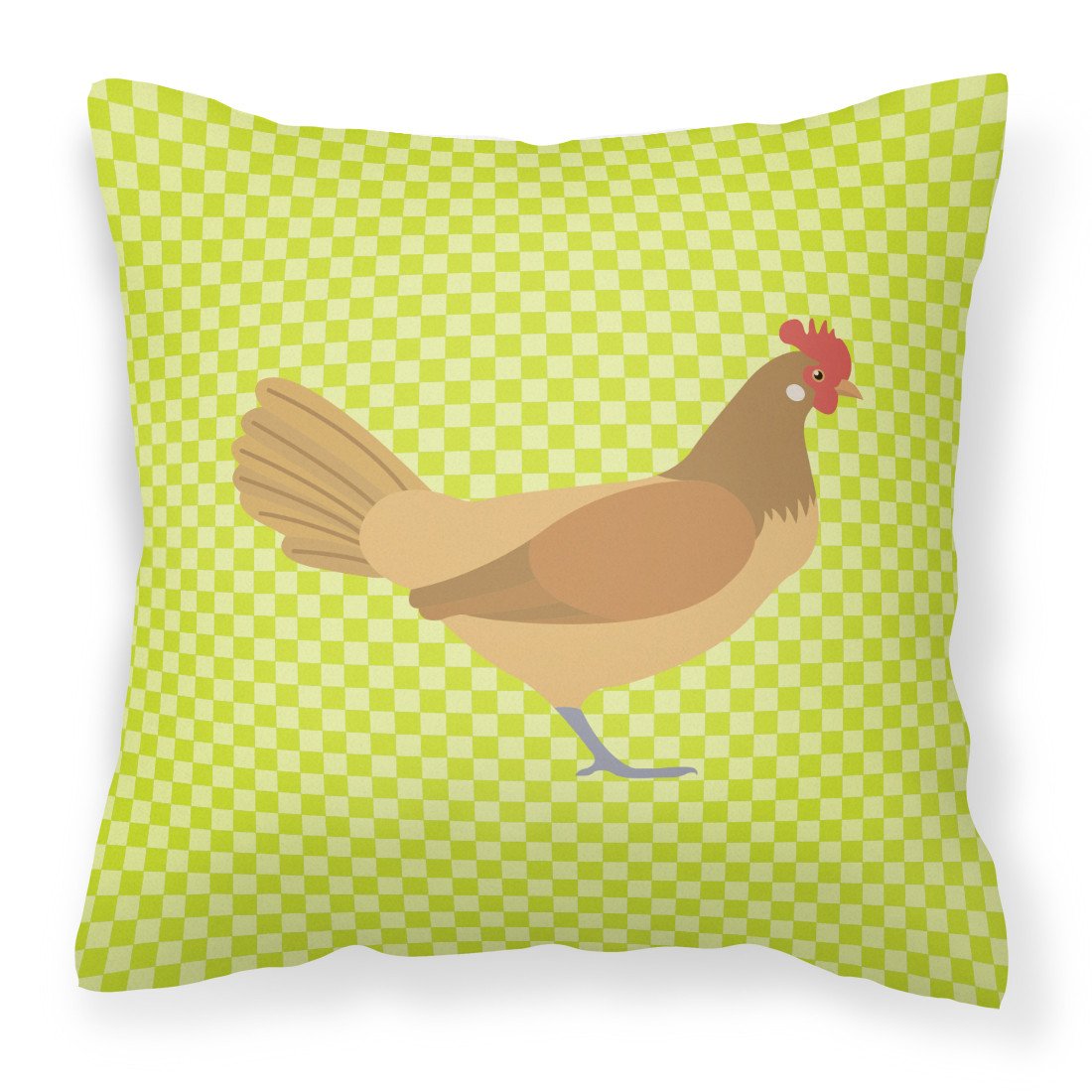 Frisian Friesian Chicken Green Fabric Decorative Pillow BB7658PW1818 by Caroline&#39;s Treasures