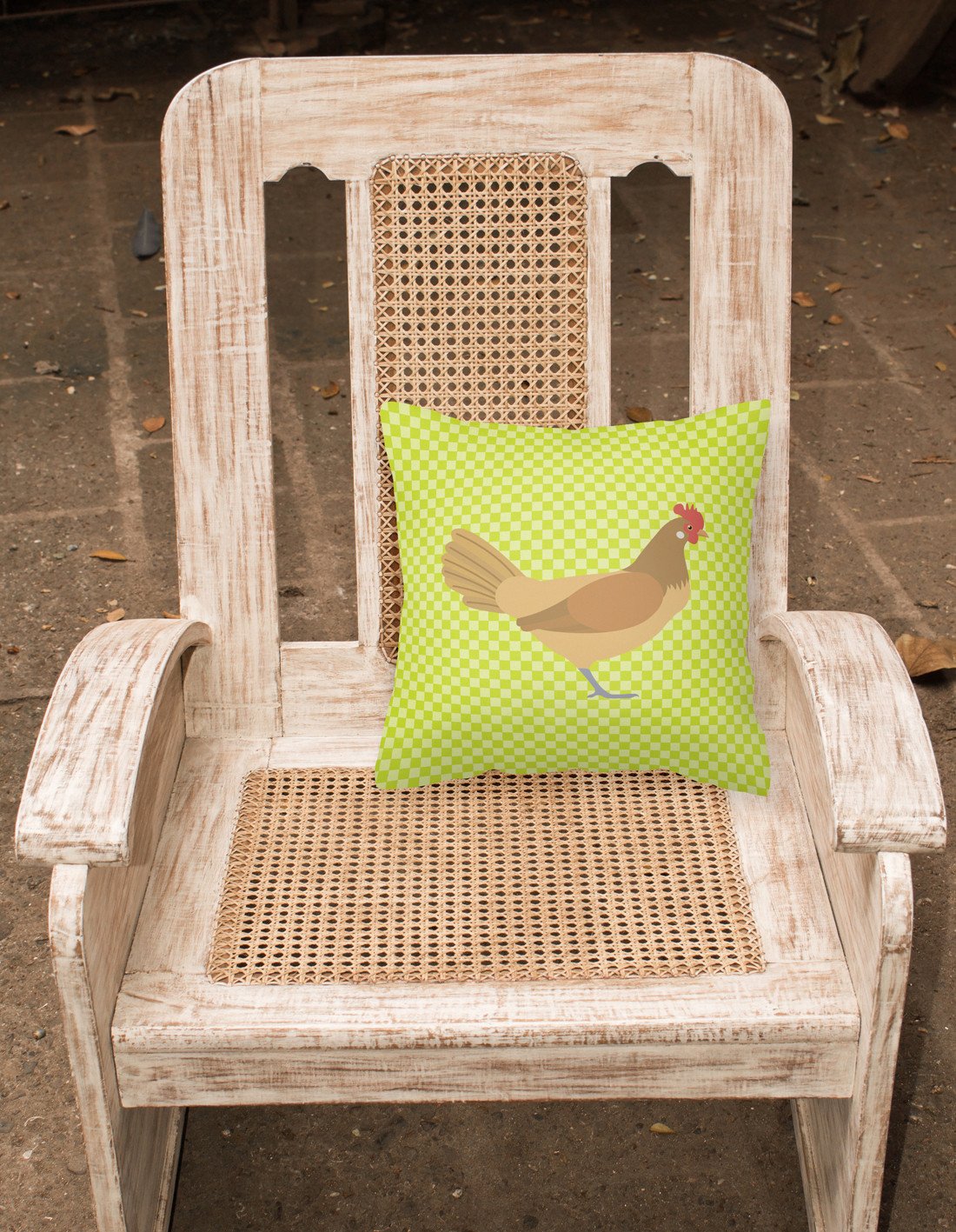 Frisian Friesian Chicken Green Fabric Decorative Pillow BB7658PW1818 by Caroline's Treasures