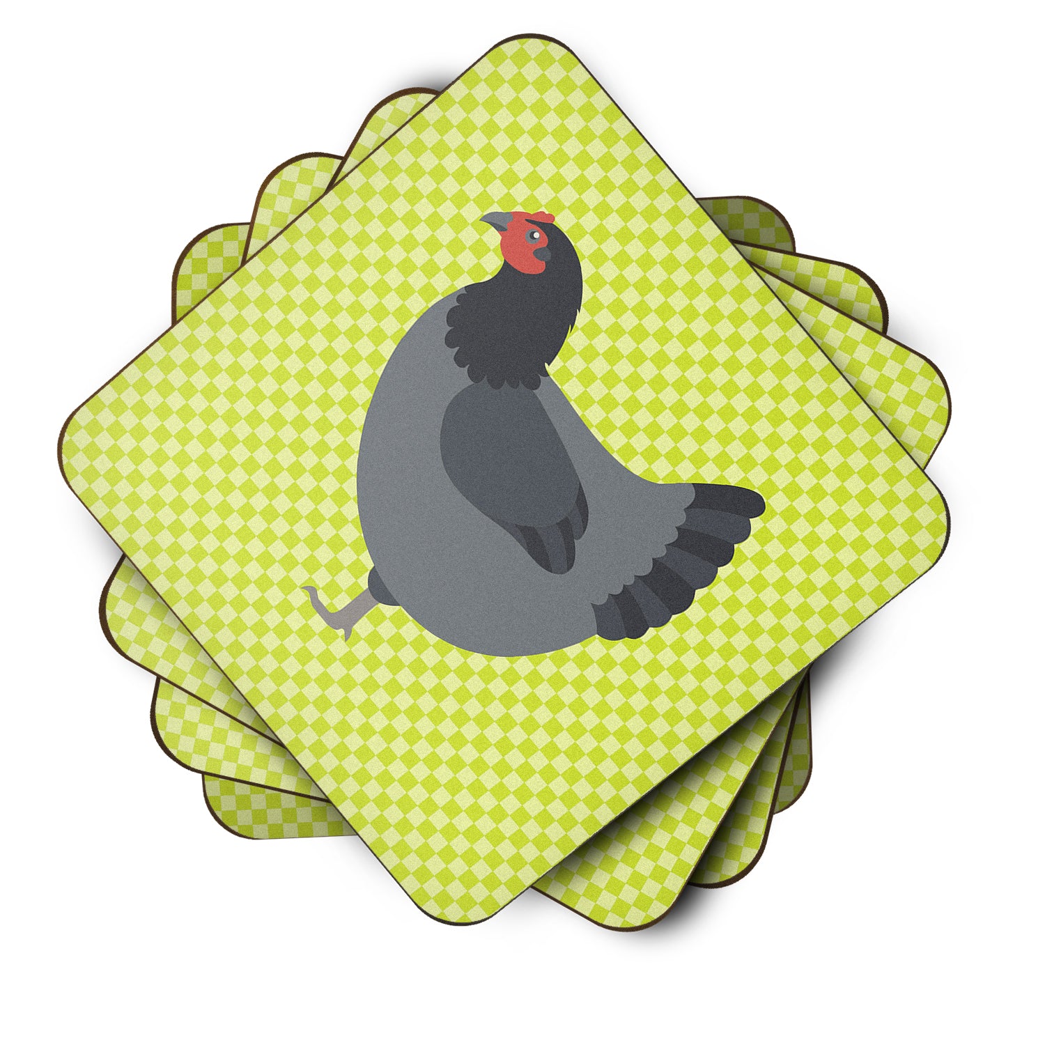 Jersey Giant Chicken Green Foam Coaster Set of 4 BB7661FC - the-store.com